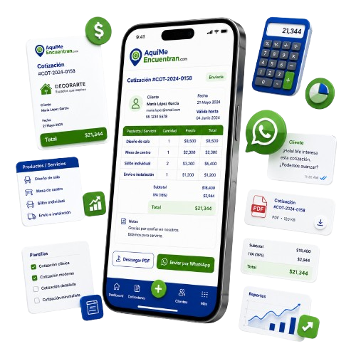 Pantalla del modulo Cotizador Profesional